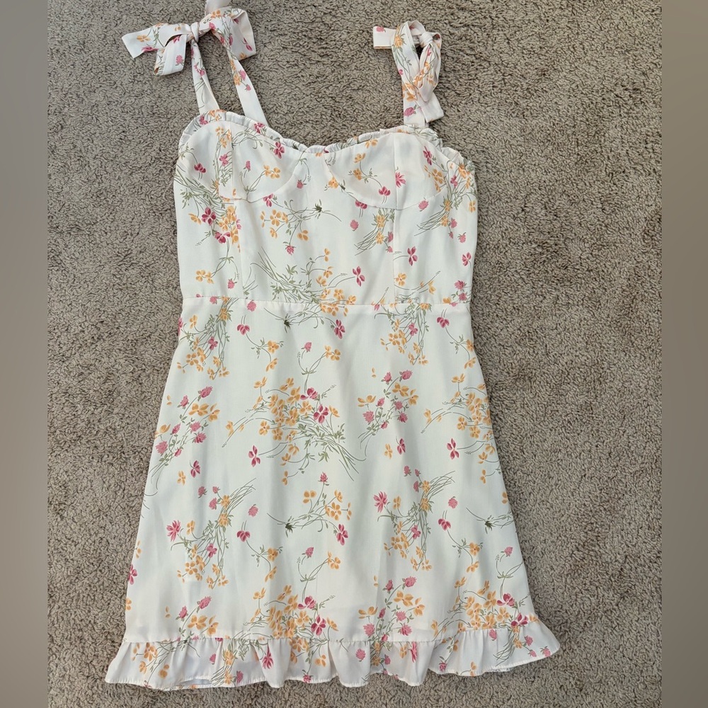70/21 Floral Bow Strap Mini Dress